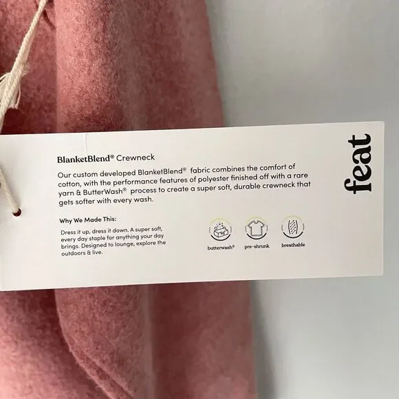 Feat BlanketBlend Crewneck Sweater in Cayenne Size S Fleece Casual Lounge - Picture 5 of 11